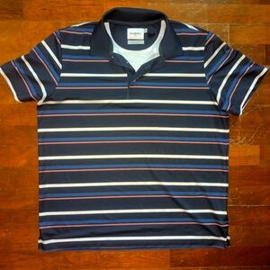 🍒5 for $30🍒 Goodfellow & Co Men's Polo Shirt - Navy with Multicolor Stripes